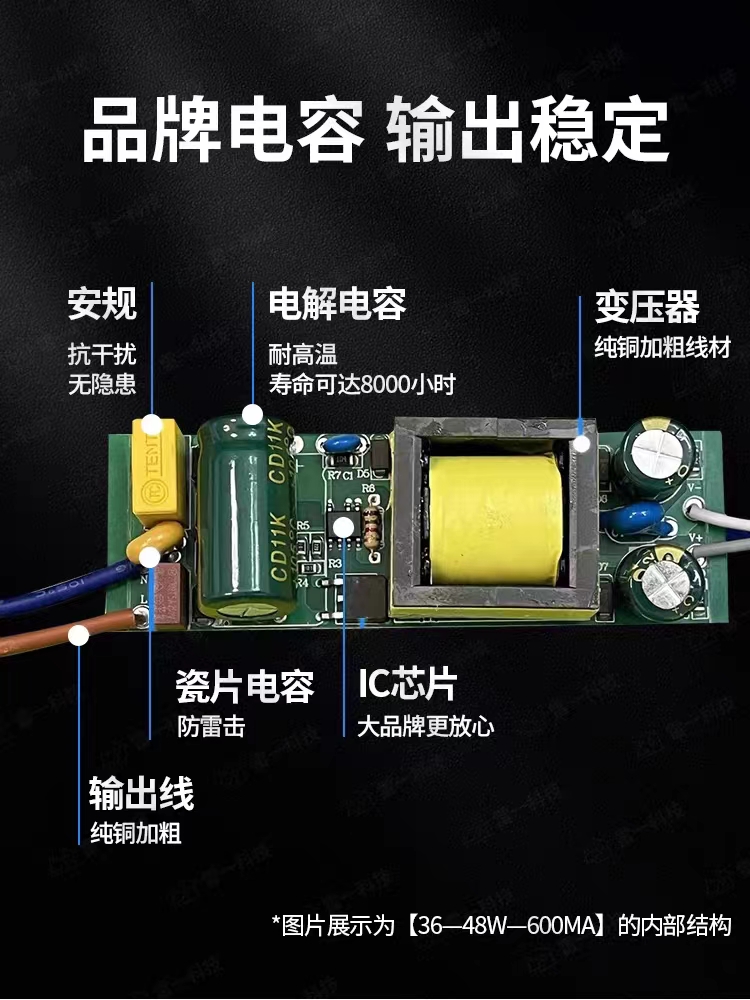 LED驱动电源集成吊顶面板灯平板灯恒流镇流器变压器10w28w48w - 图1