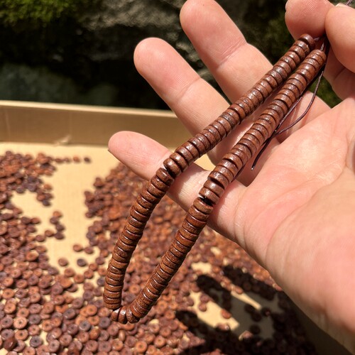 20只牛皮隔片手工打磨耐磨文玩配件皮手串垫片枥木皮珠子真皮隔珠 - 图3