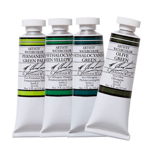 美国m.g水彩M.Graham葛莱姆艺术家水彩颜料 15ml 绿色系 - 图0