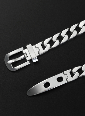 创意皮带扣纯银男士手