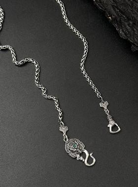 纯银大鹏鸟钩扣项链女士气质百搭s925银龙骨肖邦链时尚毛衣锁骨链