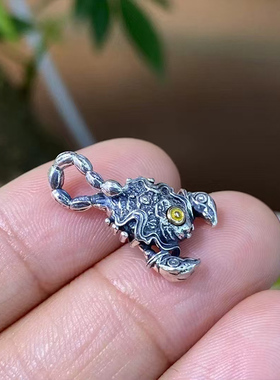 火焰银蝎子复古纯银吊坠嘻哈痞帅