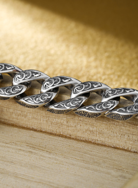 古晶男女纯银国风金钱貔貅手链