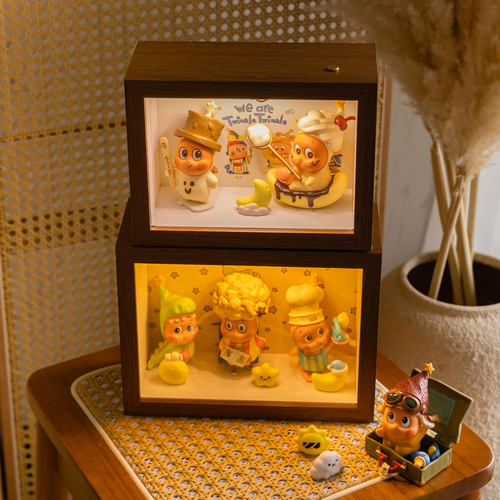 盲盒收纳盒适用泡泡玛特星星人小野造景展示柜礼物带灯相框展示盒 - 图1