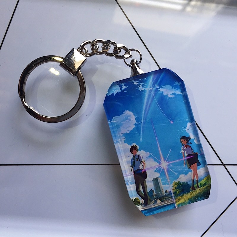 双面照片图案定制汽车钥匙扣创意生日礼物水晶挂件送男女朋友