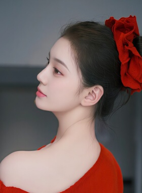 圣诞节红色蕾丝花边超大大肠发圈女头绳网红2026年新年本命年头饰