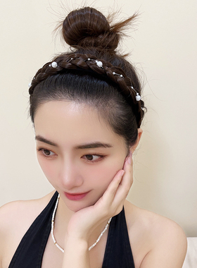 珍珠鱼骨辫发箍女头箍发卡头饰
