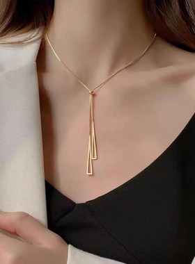 三角项链女秋冬长款毛衣链