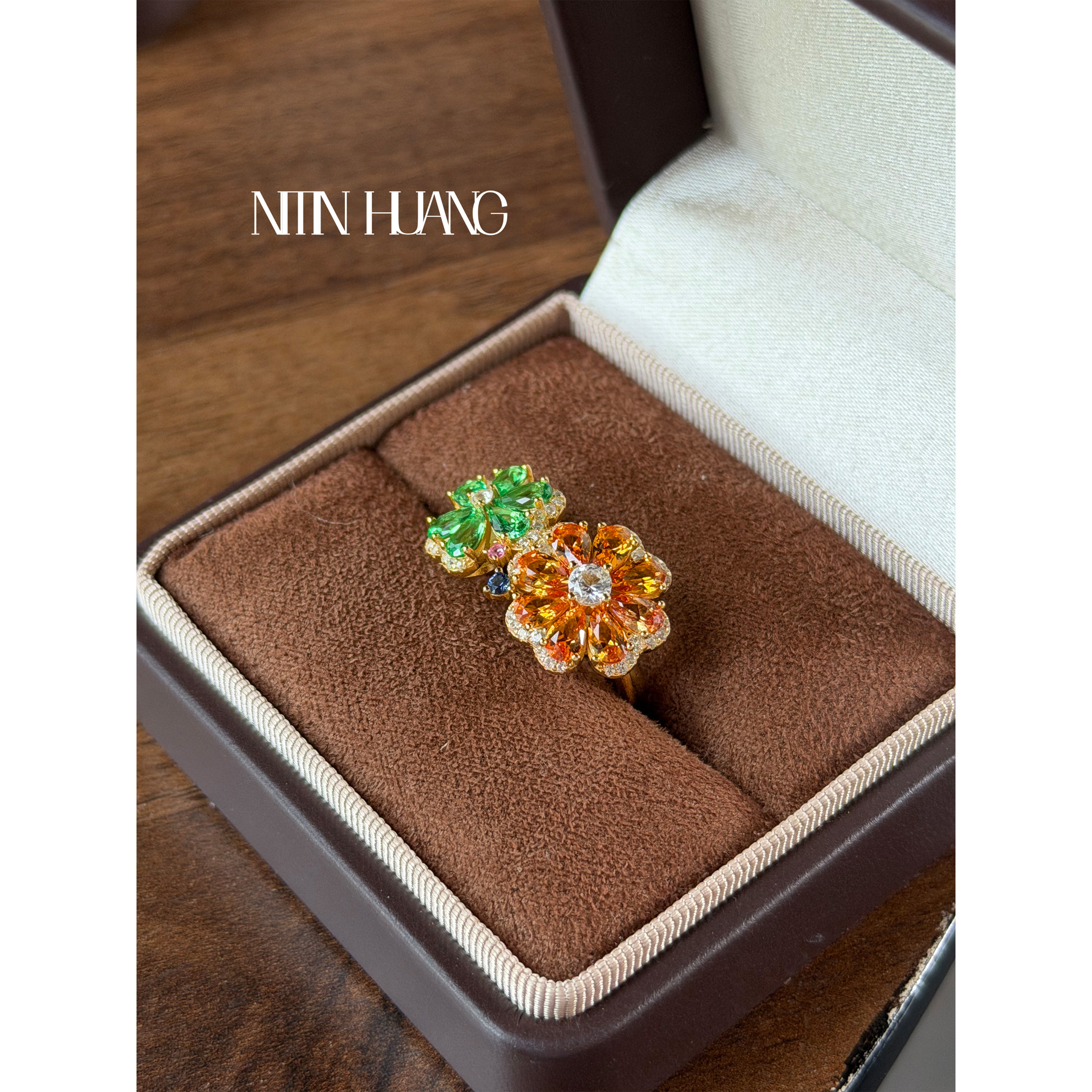 Cultured Yellow Sapphire High Fashion Flower Ring