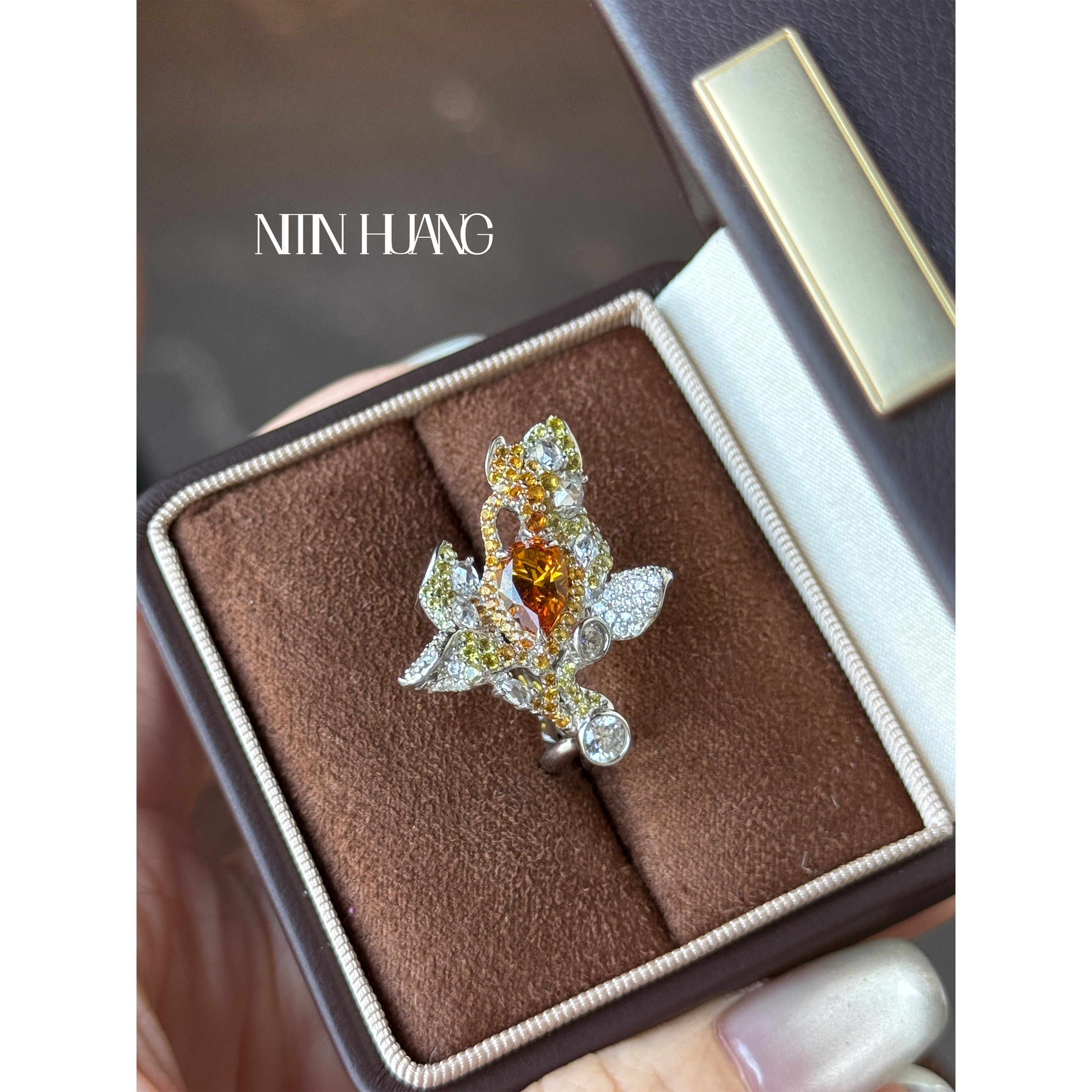NITINHUANG cultured sapphire flower ring