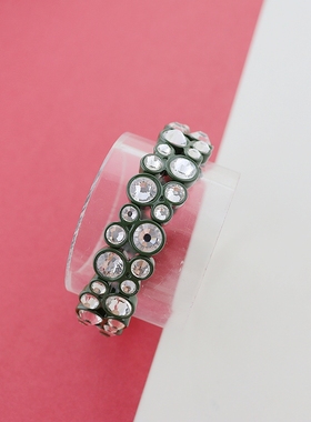 RA欧美军绿色宝石手镯时尚百搭个性独特设计气质高级感弹力