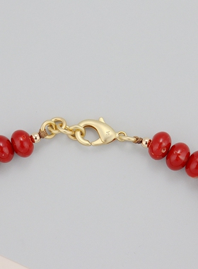 欧美红色串珠项链精致气质时尚百搭个性简约ins风轻奢高级感
