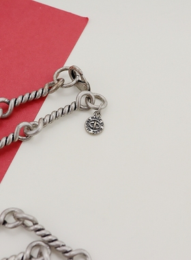 欧美复古做旧银色链条项链时尚百搭个性高级感轻奢独特vintage