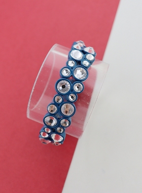 RA欧美蓝色圆形石头手镯时尚百搭个性独特设计气质高级感弹力