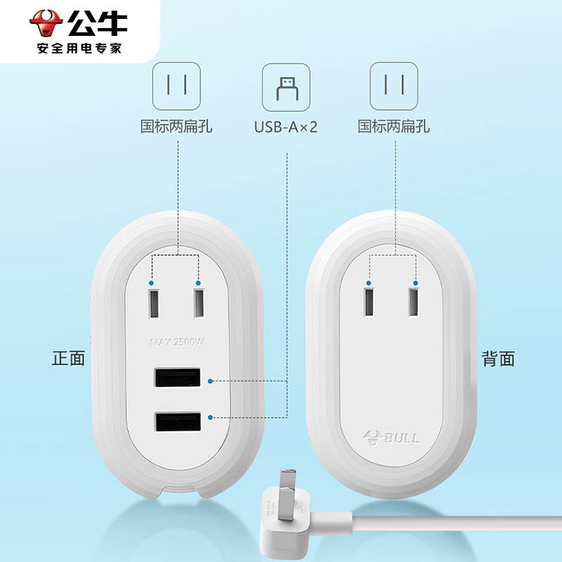 公牛type-c20瓦便携式旅行收纳USB快充电插座迷你小巧型插排插板 - 图1