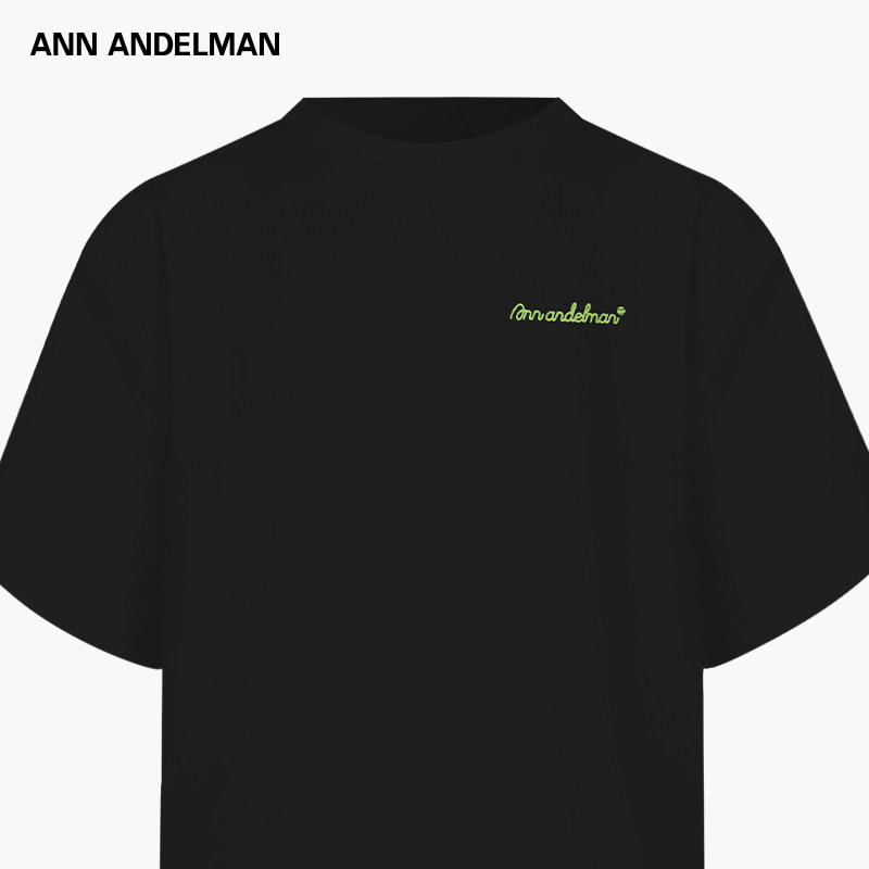 【明星同款】ANN ANDELMAN 纯色圆领宽松短袖上衣网球印花T恤,淘宝优惠券,粉丝福利购,淘宝优惠卷