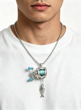 跨境奇趣个性便捷新Fishing Reel Jewelry Set渔线轮首饰套装礼物
