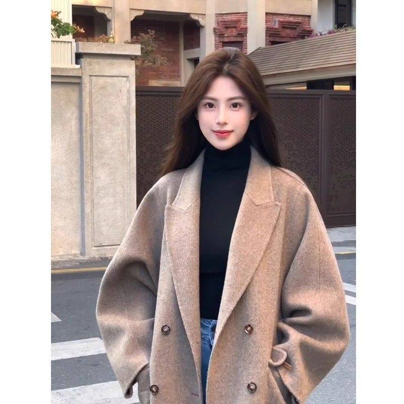 韩系女主风范呢子大衣女毛呢外套2025气质秋冬季新款高级感小个子,淘宝优惠券,粉丝福利购,淘宝优惠卷