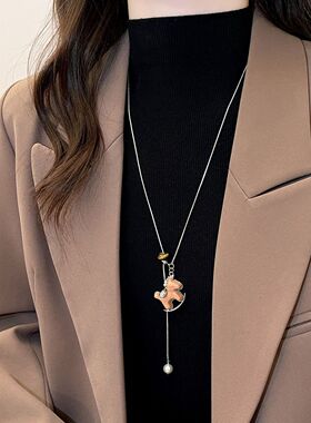 2026新款国风复古小马吊坠项链本命年礼物长款毛衣链气质好运配饰