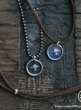 银拓原创饰品纯银文艺植物吊坠