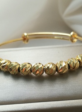 活口转运珠可调节仿黄金送礼手镯