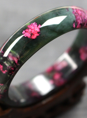 民族风粉色碎花礼品玉石手镯