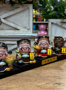妙工坊财神爷招财摆饰树脂存钱罐