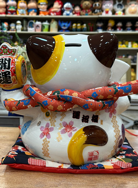 福缘猫大嘴大口招财猫存钱罐摆件