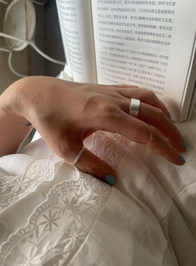 时尚小众哑光松本奈惠同款指环