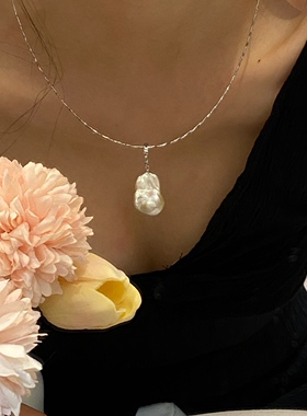 巴洛克法式项链珍珠银扣