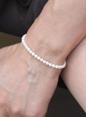 天然淡水珍珠手链冷白baby珠小颗叠戴接近正圆无暇精品男女中性款