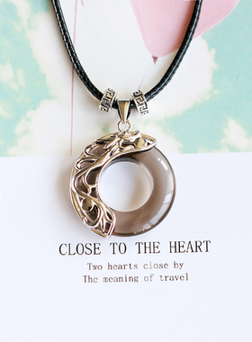 男项链简约吊坠国风黑曜石