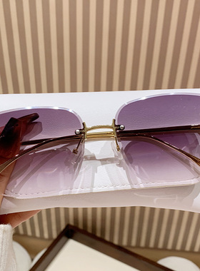 女潮爱马无框偏光防紫外线墨镜