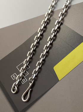 银镀白金太角链男士项链无坠简约