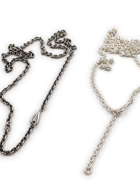 不拘泰银男日项链作旧长款调节