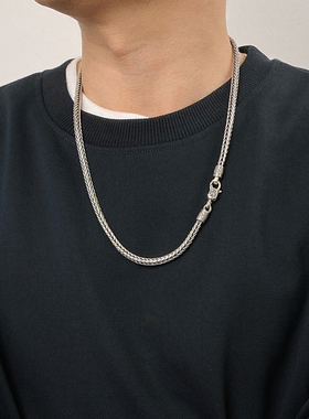 纯银复古龙骨链男士项链