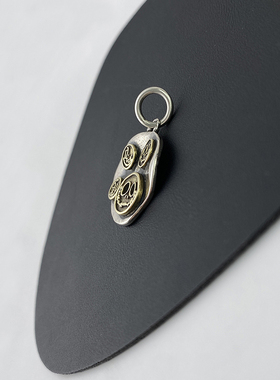 纯银骷髅笑脸男生项链暗黑小众