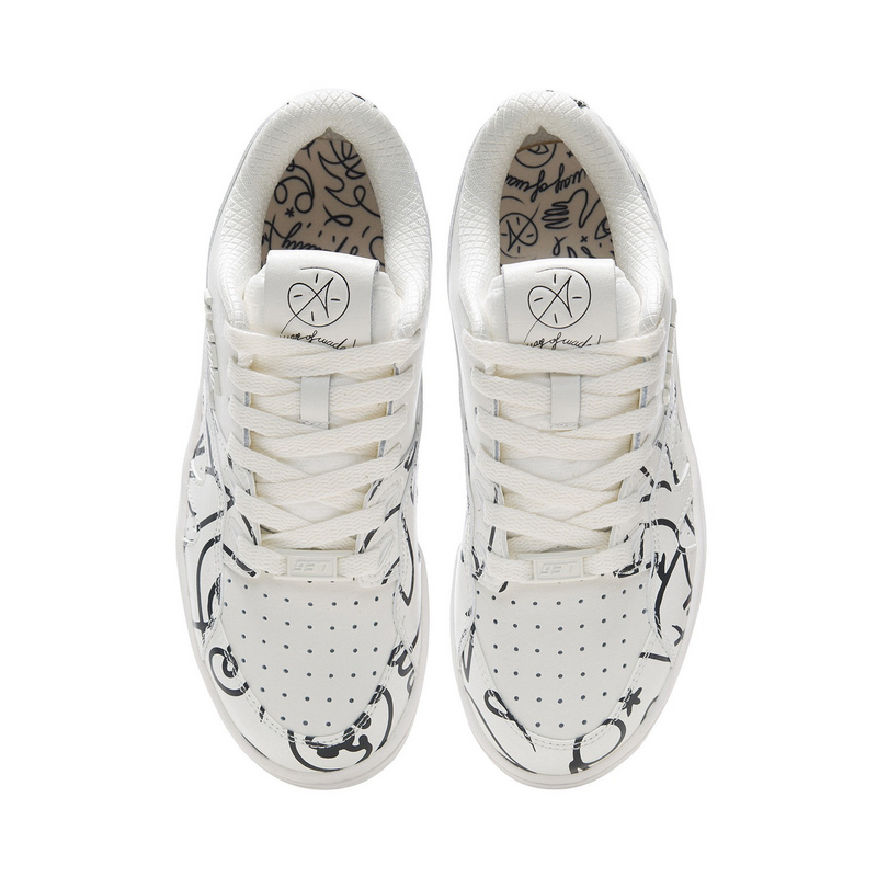 中国李宁休闲鞋女鞋韦德x艺术家DFT联名低帮937小白鞋板鞋运动鞋 - 图3