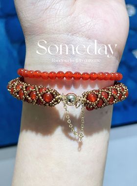 珍珠串珠米珠手镯材料包手链手镯女小众高级感精致生日礼物可定制