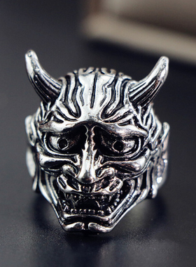 霸气风嘻哈做旧款男戒指开口可调