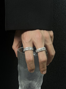 满天星镶钻钛钢戒指男女潮