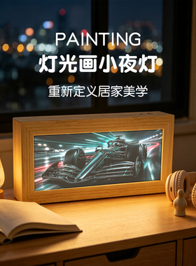 F1赛车手汉密尔顿蓝牙音响画男生桌面氛围感发光小摆件画