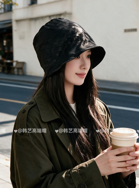 明星同款高品质香云纱渔夫帽女