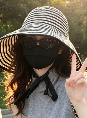 灯罩帽子女大帽檐环绕遮阳防晒帽