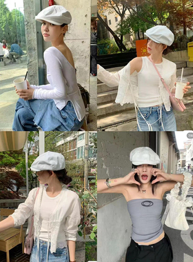 原创休闲百搭八角帽复古英伦风绅士男小头围女特薄透气亚麻报童帽