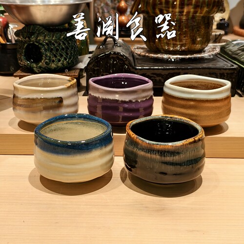 善渊现货日式抹茶甜品碗陶瓷茶钵面碗汤碗沙拉碗日料烧鸟餐厅餐具 - 图1