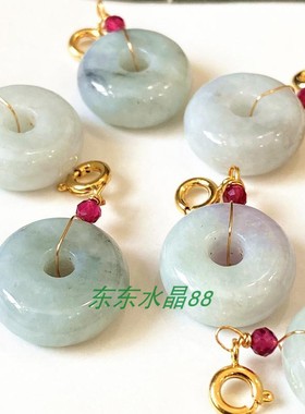 绕线翡翠A货平安扣吊坠项链手串