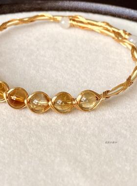 巴西黄水晶128钻石切面手链