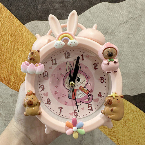 网红儿童闹钟学生专用起床叫醒神器新款卧室台钟桌面可爱摆台时钟 - 图1