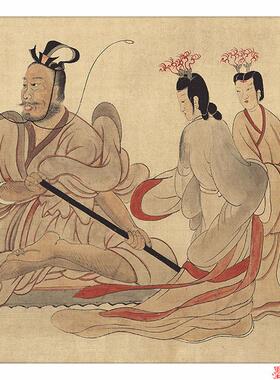 1:1近代于非r暗摹顾恺之《女史人物图卷》古代人物画长卷工笔画